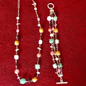 Lia Sophia Multicolored Necklace and Bracelet